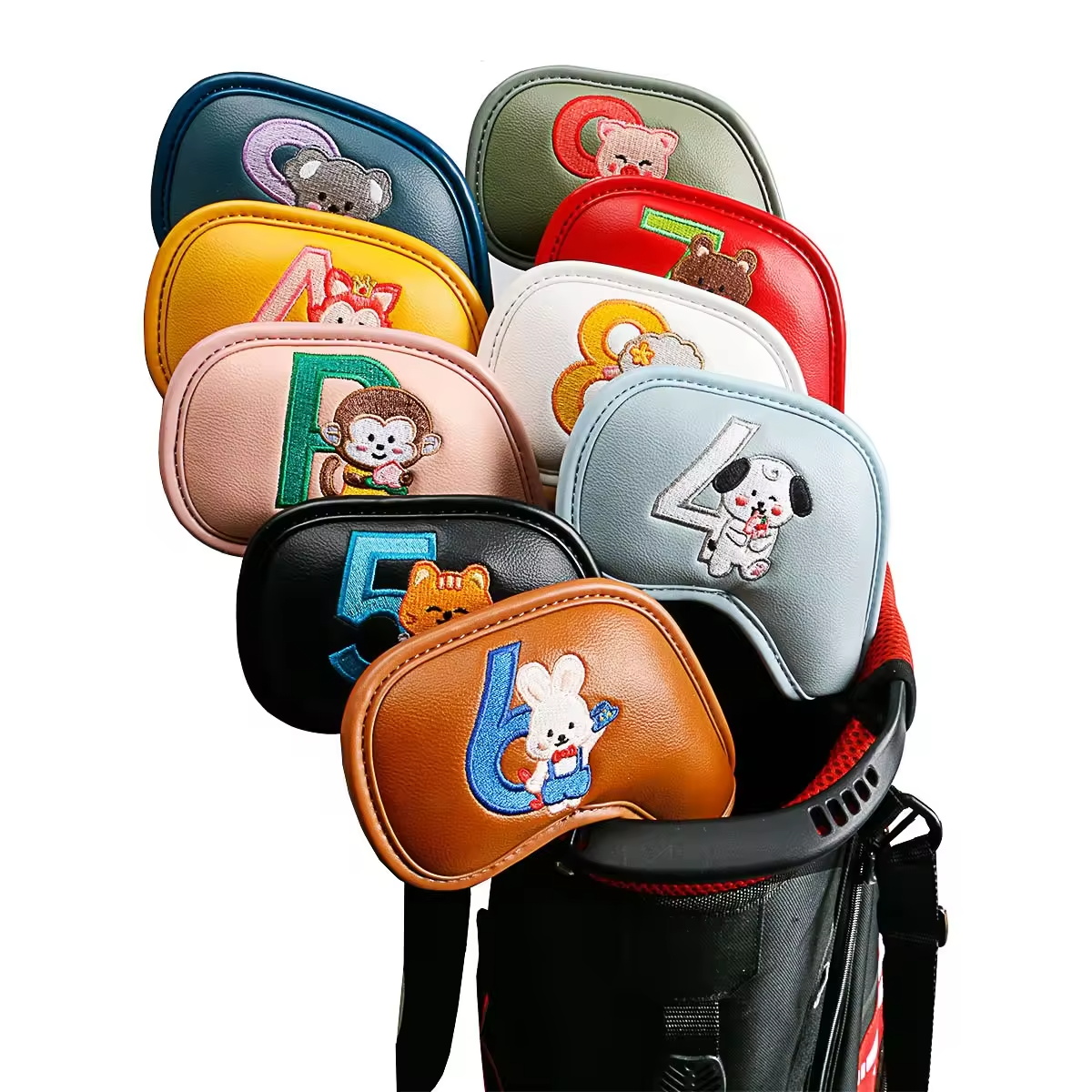 Golf Equipment Rack - 9Pcs 귀여운 만화 동물 골프 아이언