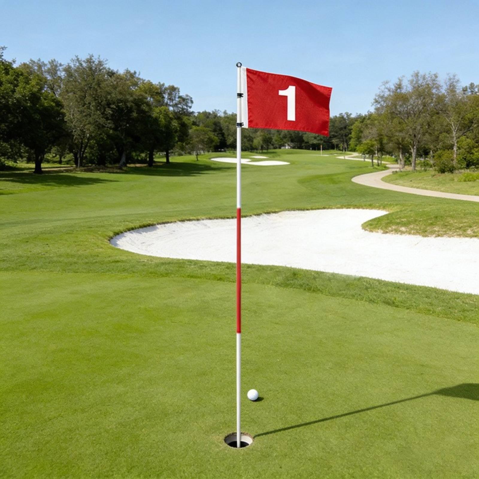 골프 깃대 밝은 빨간색 타겟 깃발 마커 세트 - 야외  - Practice Equipment For Golf 리뷰 및 가격