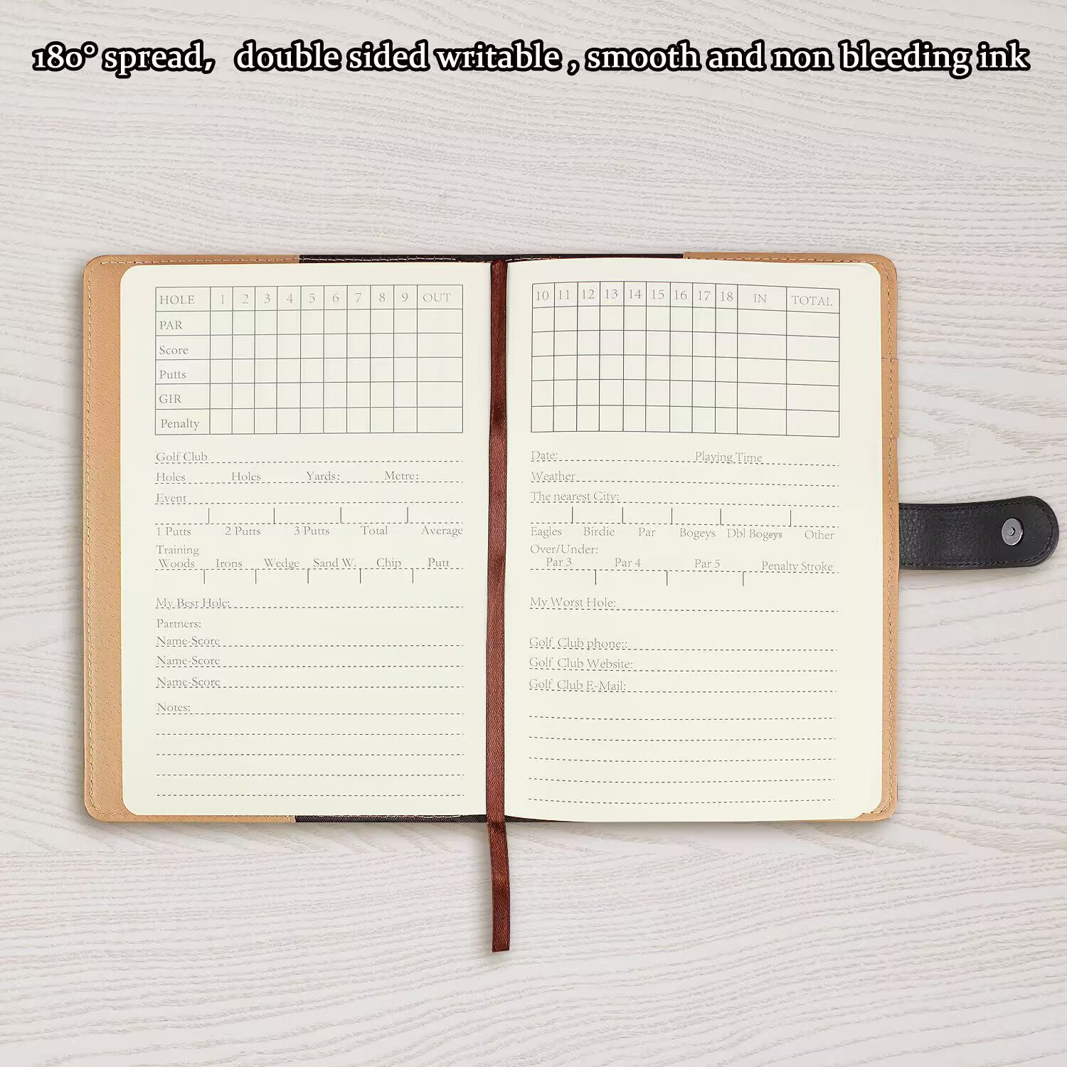 블랙 가죽 골프 스코어카드 홀더 스코어 노트북 로그 저 - Golf Scorecard Holder 리뷰 및 가격