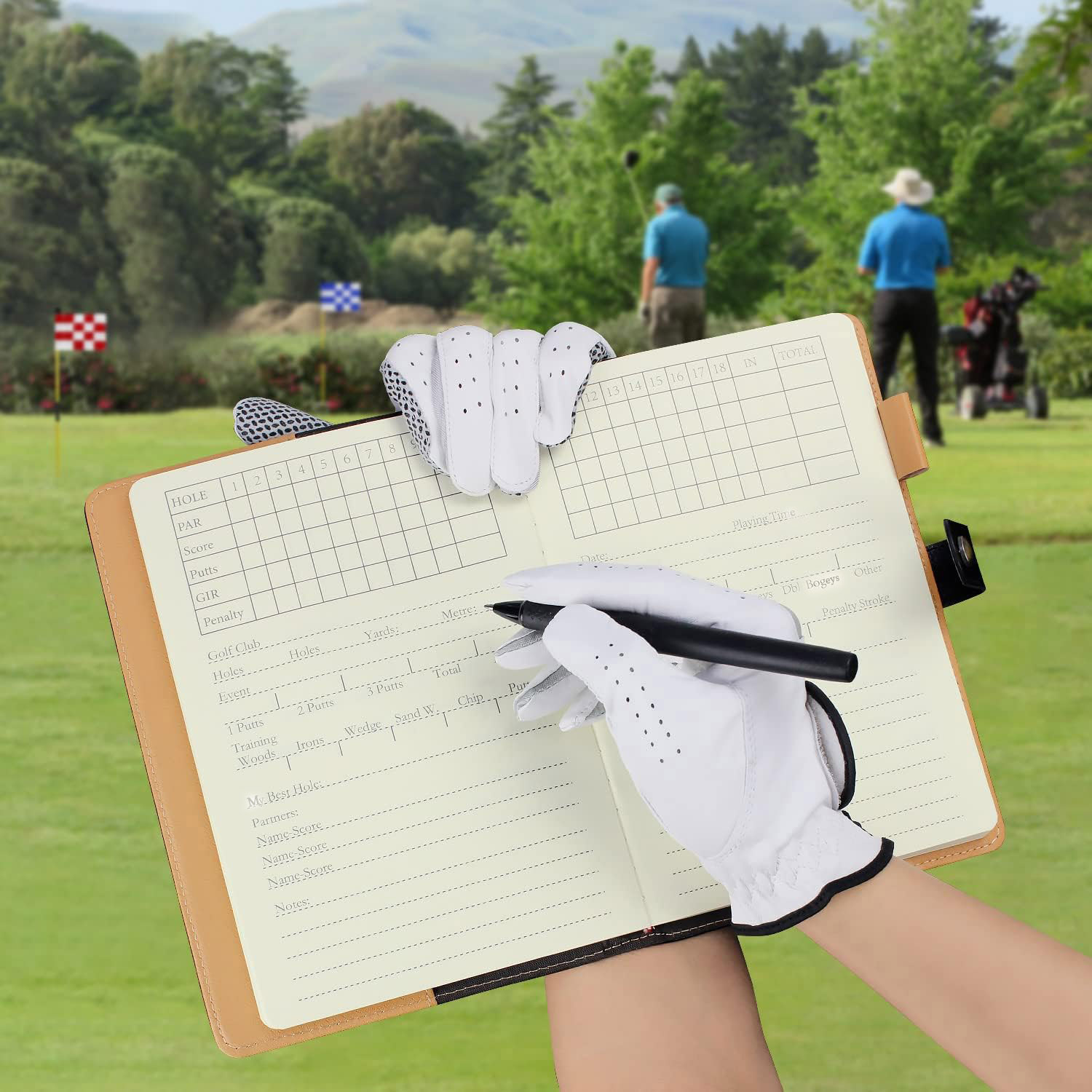 블랙 가죽 골프 스코어카드 홀더 스코어 노트북 로그 저 - Golf Scorecard Holder 리뷰 및 가격